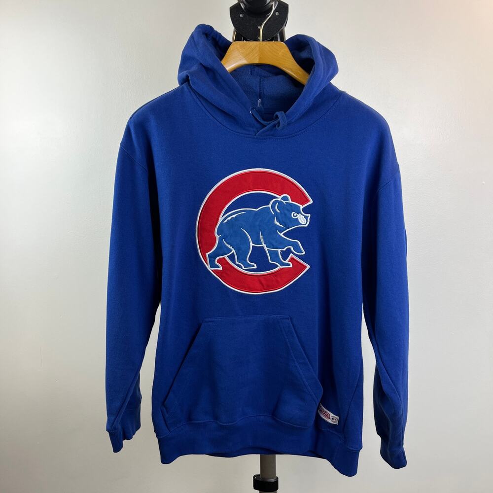 Blue Hoodie with Red Logo